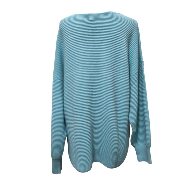 Tommy Bahama Womens Aqua Bonito Sequined Ribbed V-Neck Sweater XL Coastal - Picture 4 of 10